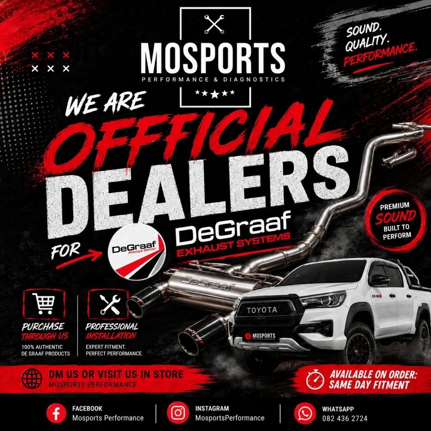 MOSPORTS DeGraaf exhaust systems artwork